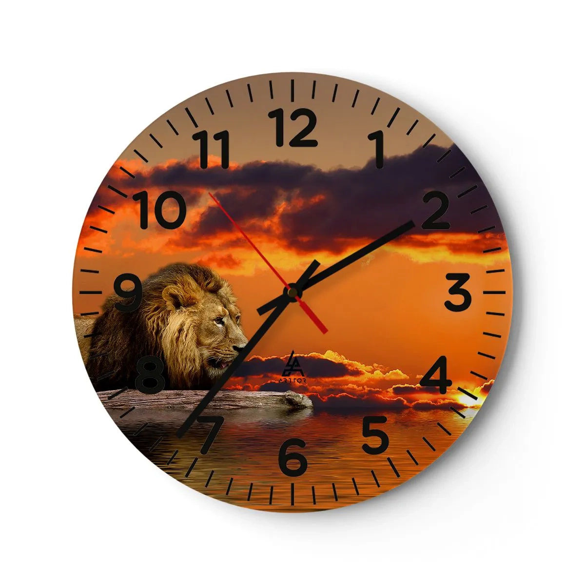 Wall clock - Clock on glass - The King of Nature - 40x40 cm
