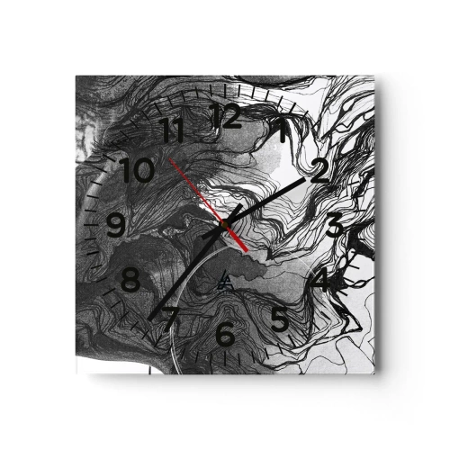 Wall clock - Clock on glass - Wrapped up in Dreams - 40x40 cm