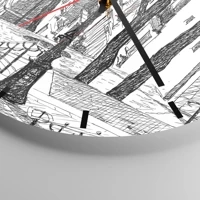 Clock face with lines