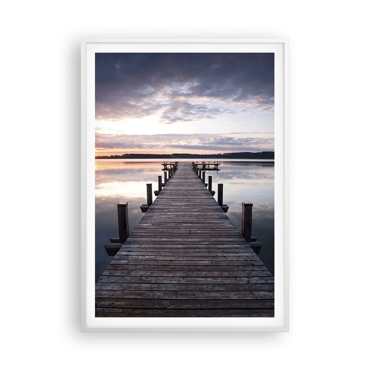 Poster in white frmae - Quiet Border of Night and Day - 70x100 cm