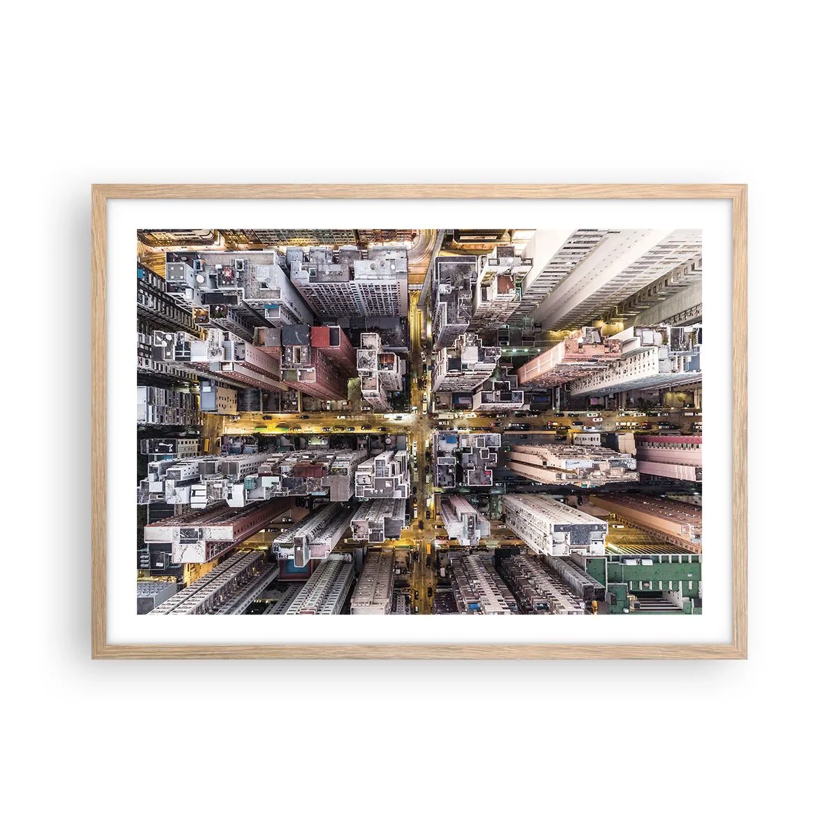 Poster in light oak frame - Greetings from Hong Kong - 70x50 cm