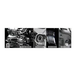 Photo Wallpaper Sample Premium Canvas - Silver, Beautiful, Strong - Automotive, Car engine, 3D - 100x30 cm