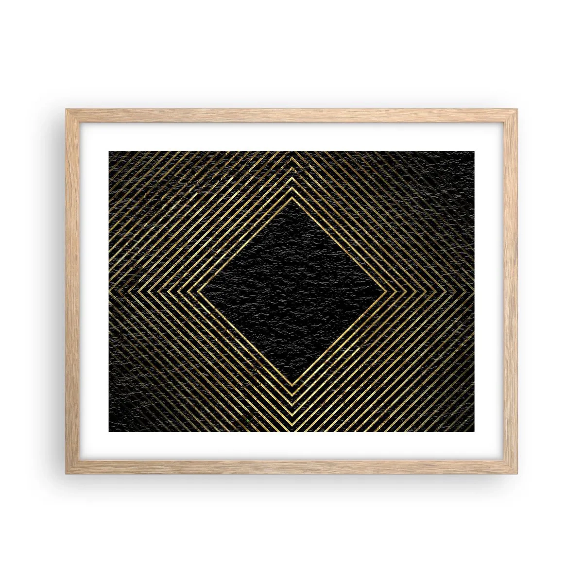 Poster in light oak frame - Geometry Glamour Style - 50x40 cm