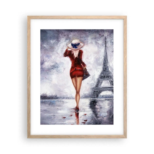 Poster in light oak frame - Parisian Symbols - 40x50 cm
