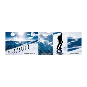 Photo Wallpaper Sample Standard Eco - Team of Conquerors - Mountain Hike, Landscape, Alps - 100x30 cm