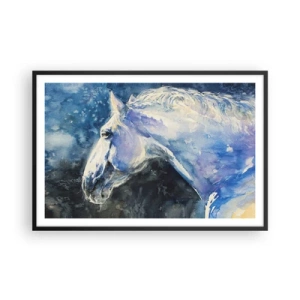 Poster in black frame - Portrait in Blue Light - 91x61 cm