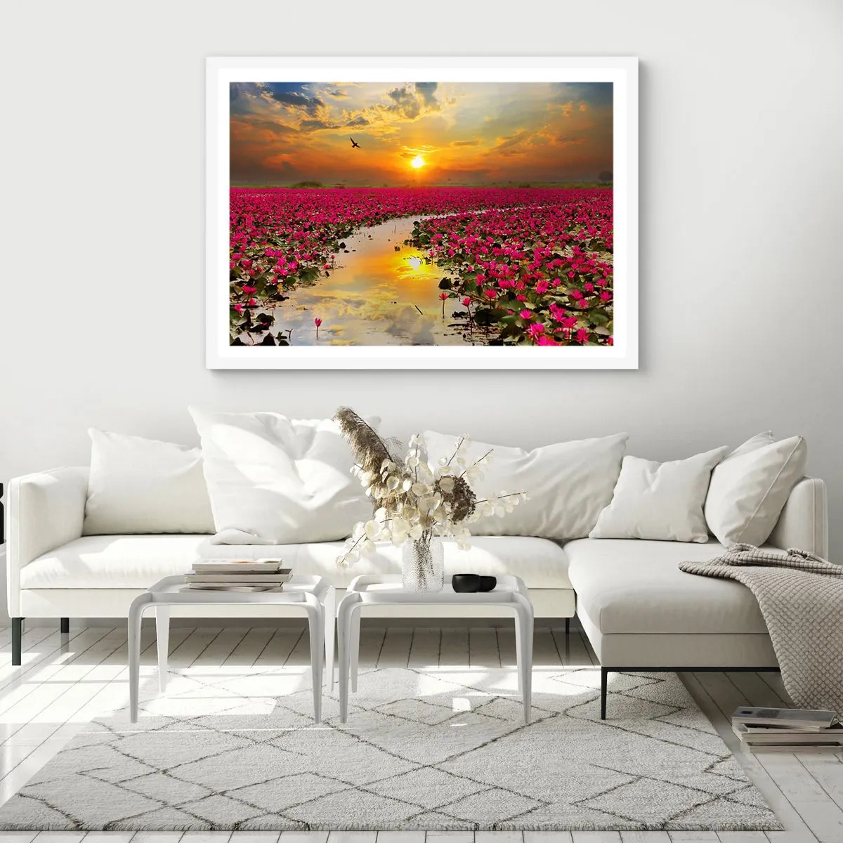 Poster in white frmae - Secret Life of a Lake - 100x70 cm