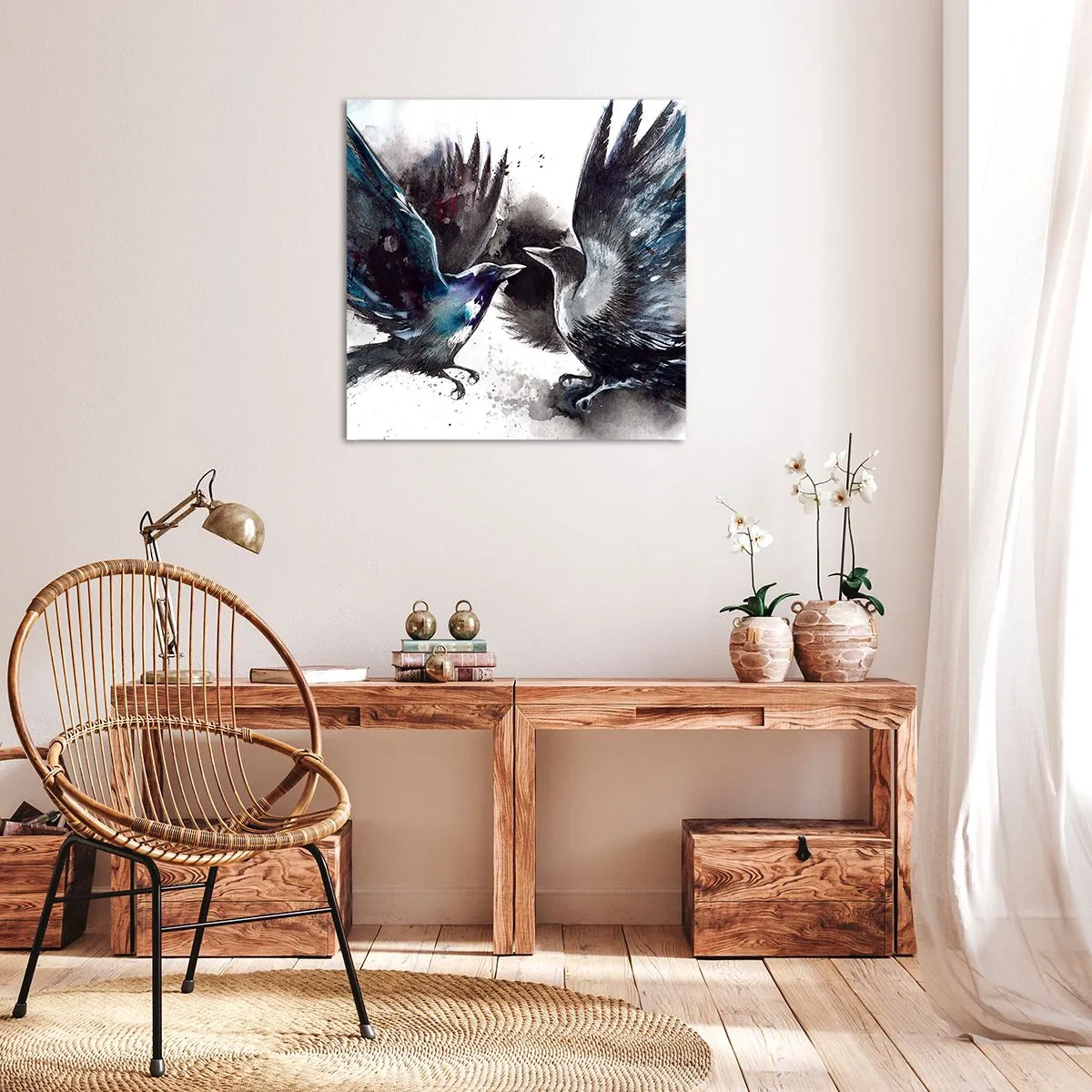Canvas picture - Two Crows - 50x50 cm