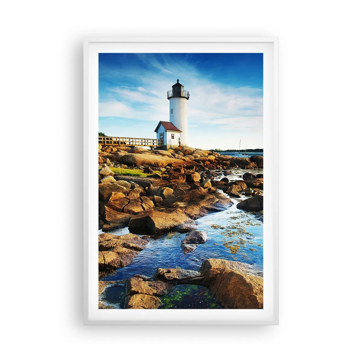 Poster in white frmae - Be Home Safe, I Am Waiting - 61x91 cm