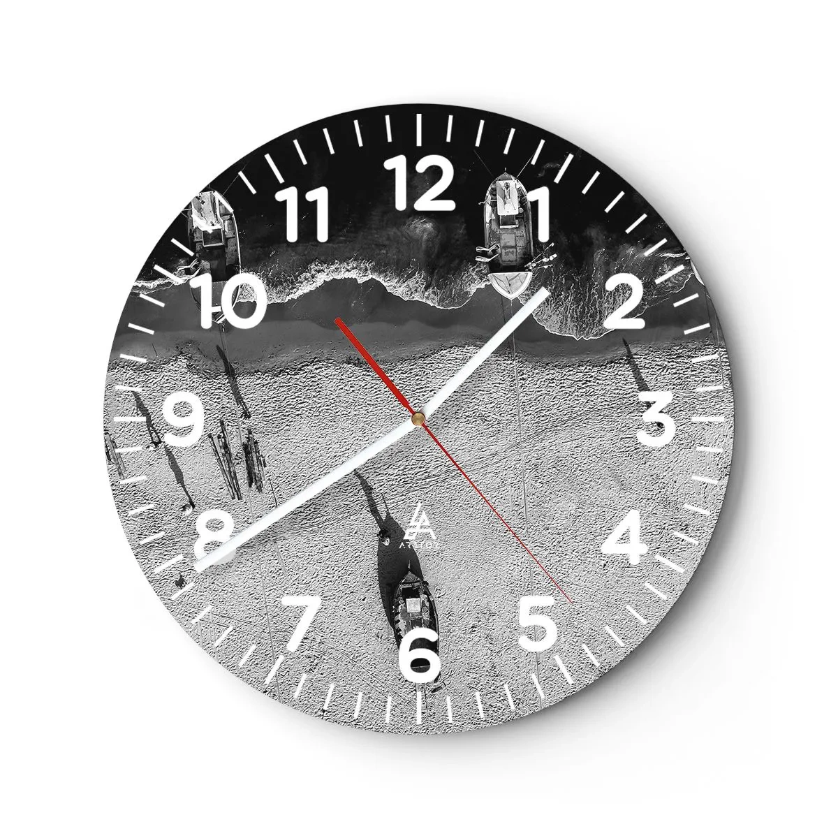 Wall clock - Clock on glass - Still on the Shore… - 30x30 cm