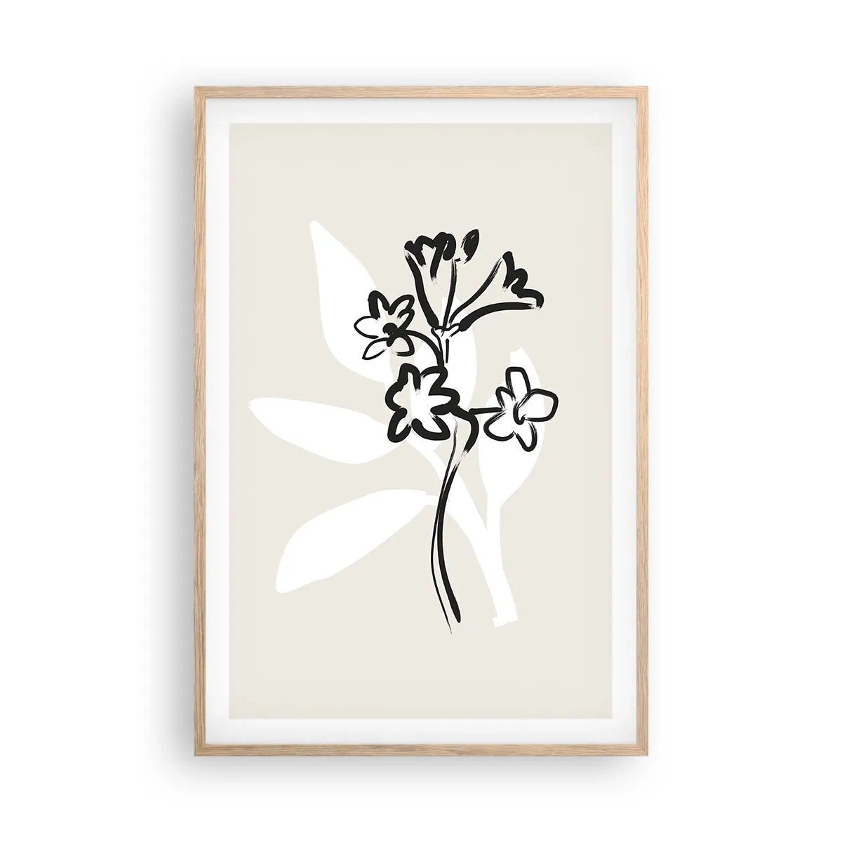 Poster in light oak frame - Sketch for Herbarium - 61x91 cm