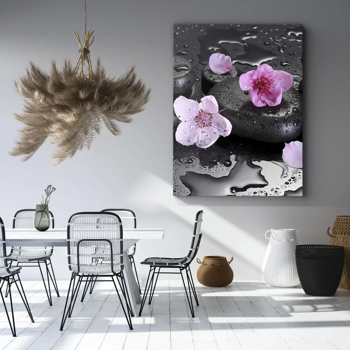 Canvas picture - Black Zen Stones - 70x100 cm