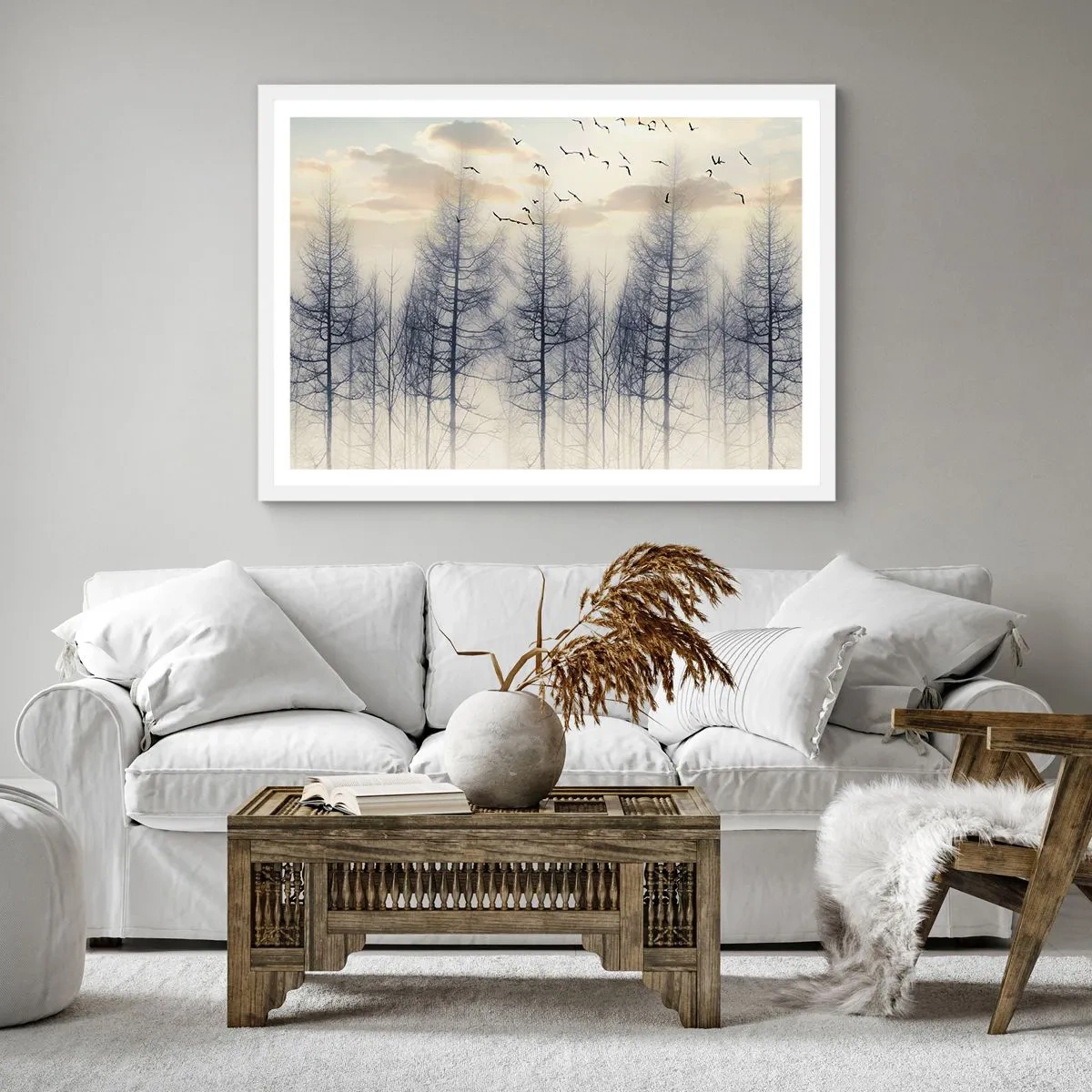 Poster in white frmae - Spirits of the Forest - 50x50 cm