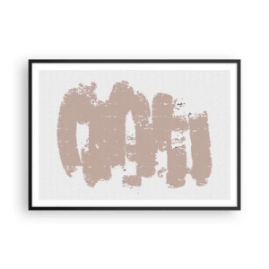 Poster in black frame - Abstract in Delicate Pink - 100x70 cm