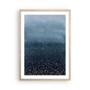 Poster in light oak frame - Composition - Blue Phases - 50x70 cm
