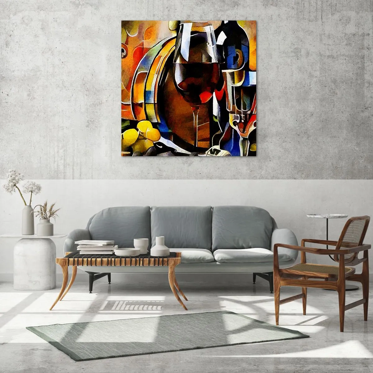 Glass picture - And The World Fills With Colours - 60x60 cm