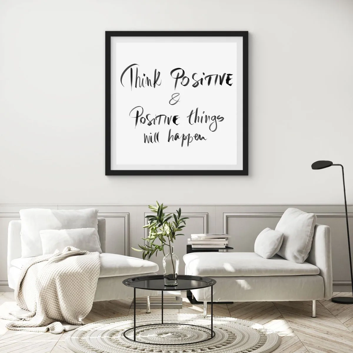 Poster in black frame - How to Live? - 60x60 cm