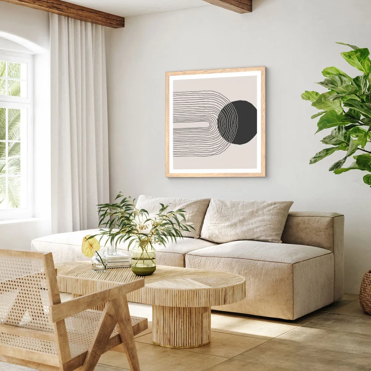 Poster in light oak frame - Trembling and Certainty - 60x60 cm