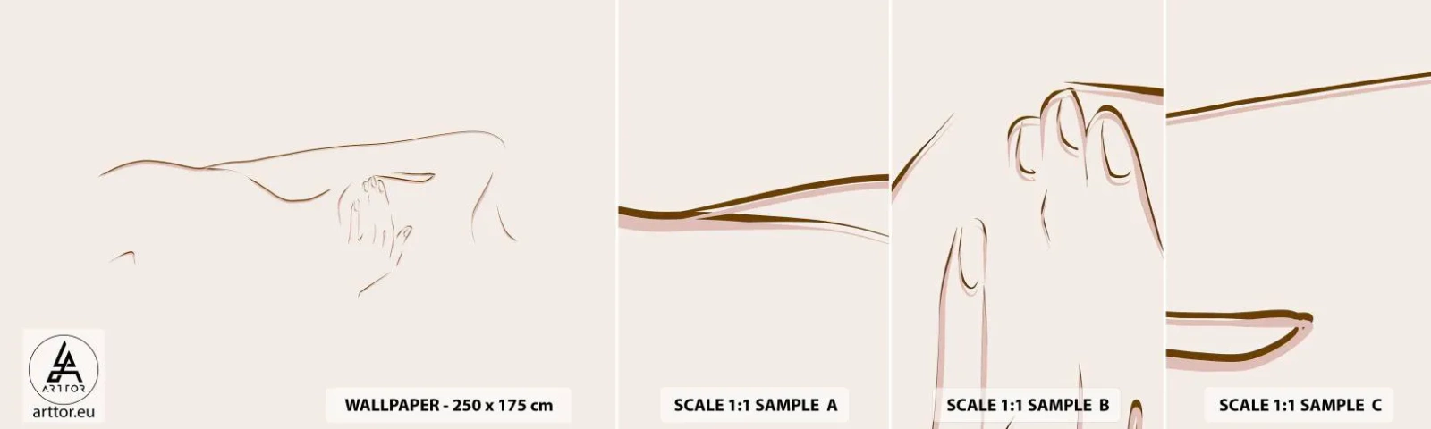 Photo Wallpaper Sample Self-Adhesive Deluxe Sticker - Shape of Desire - Abstraction, Graphics, Piece - 100x30 cm