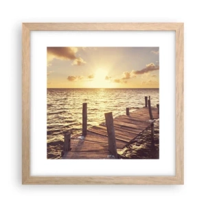 Poster in light oak frame - Golden Land of Tranquility - 30x30 cm