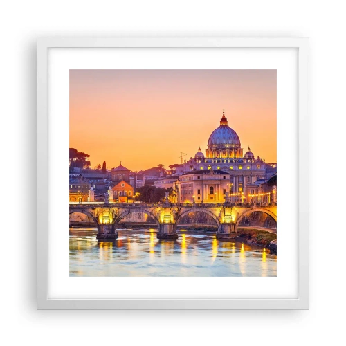 Poster in white frmae - Twilight over Eternal City - 40x40 cm