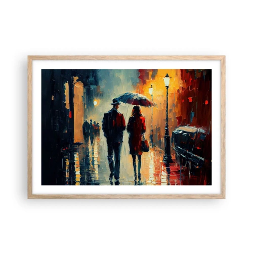 Poster in light oak frame - Urban Love Story - 70x50 cm