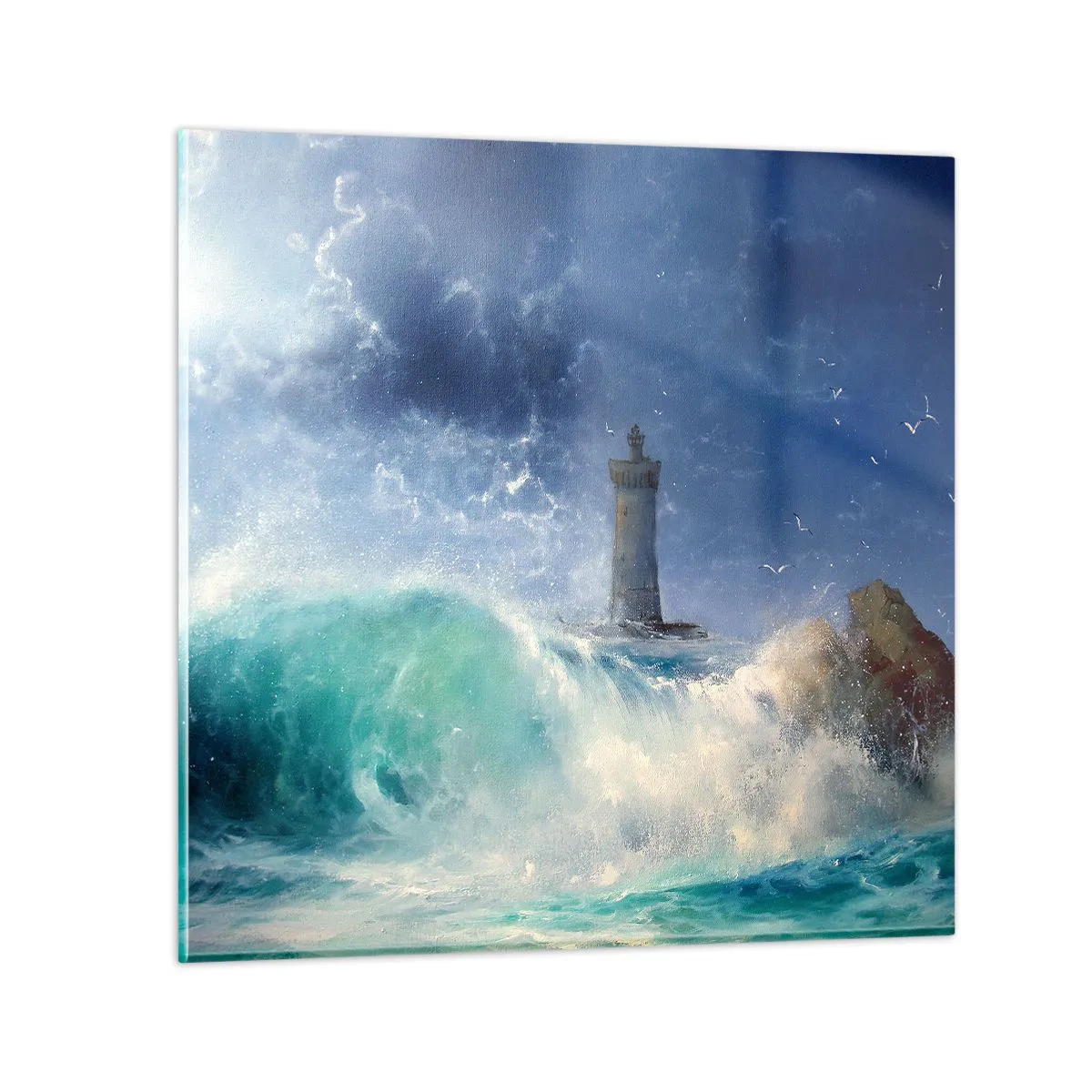 Glass picture - Standing Guard against the Elements - 70x70 cm