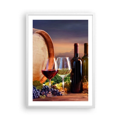 Poster in white frmae - Here Life Is Full of Flavour - 50x70 cm