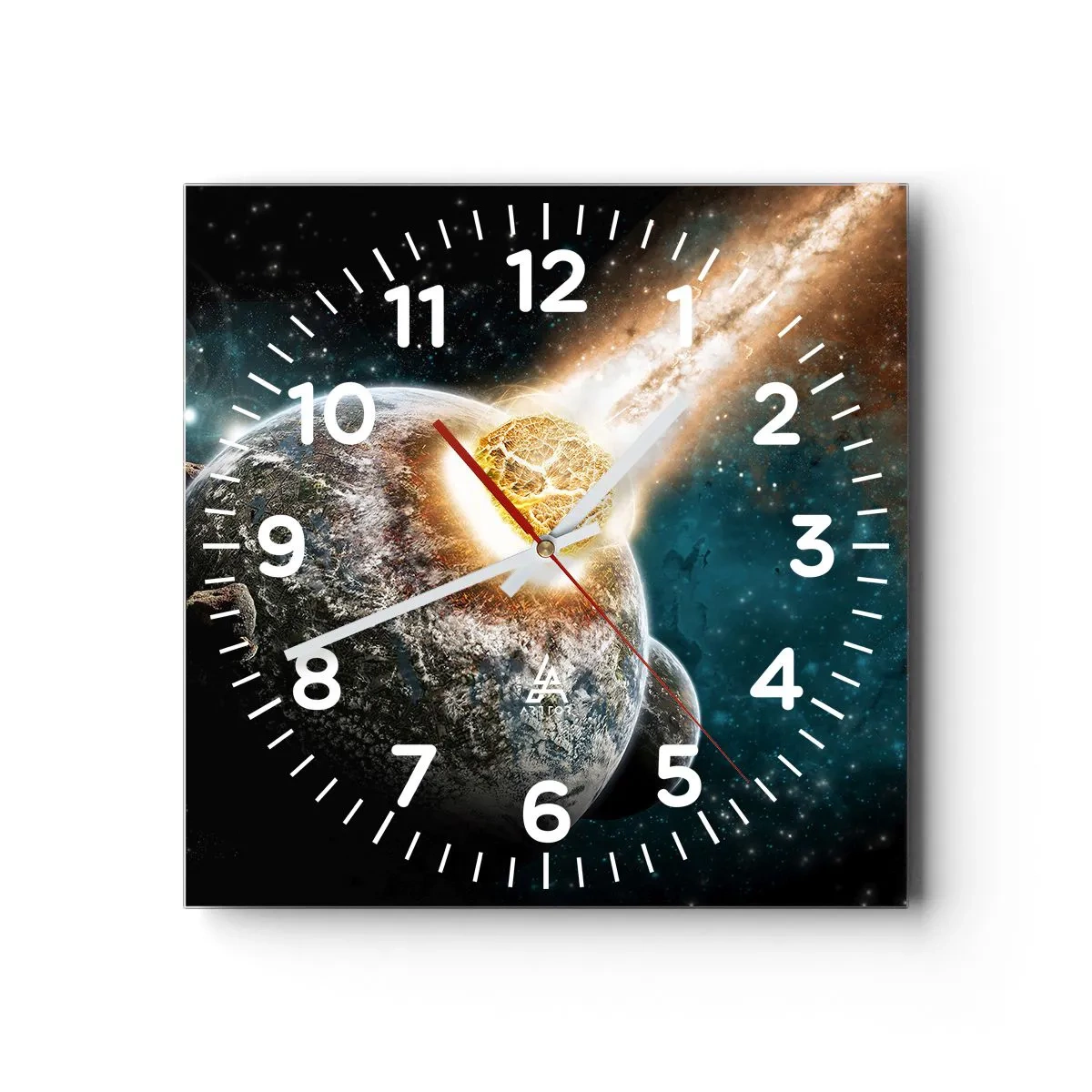 Wall clock - Clock on glass - Demise or Birth? - 30x30 cm