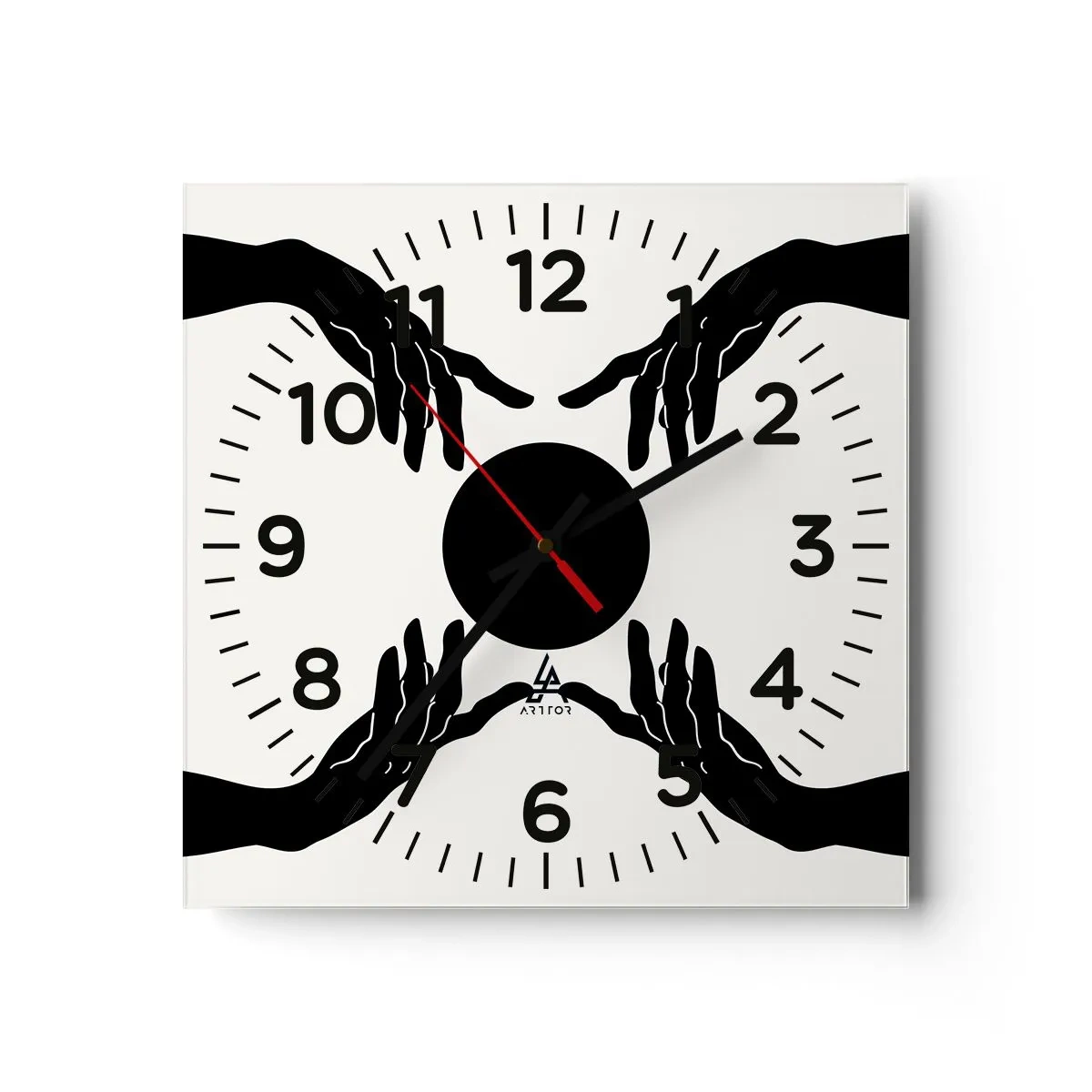 Wall clock - Clock on glass - Secret Sign - 40x40 cm