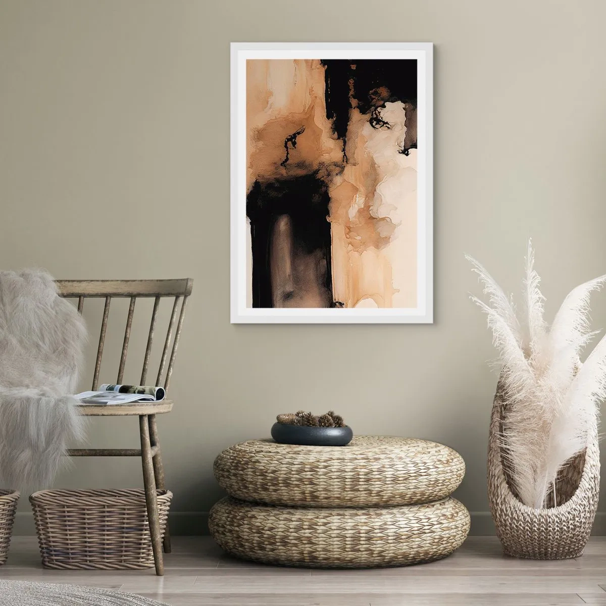 Poster in white frmae - Intriguing Abstract - 70x100 cm