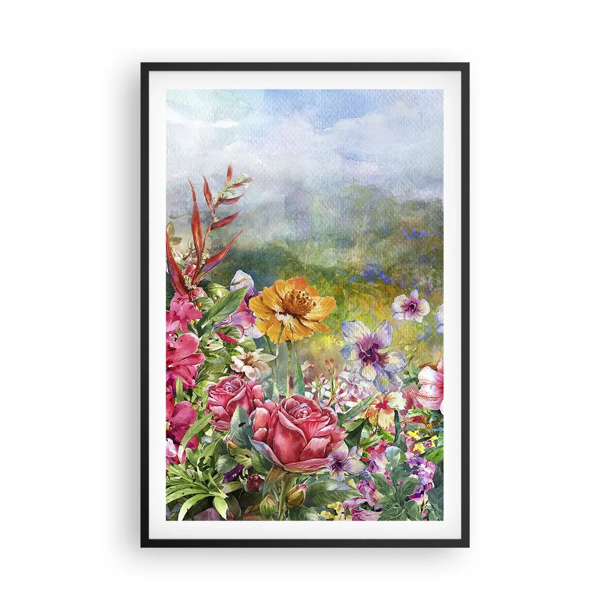 Poster in black frame - Garden which Went Crazy - 61x91 cm