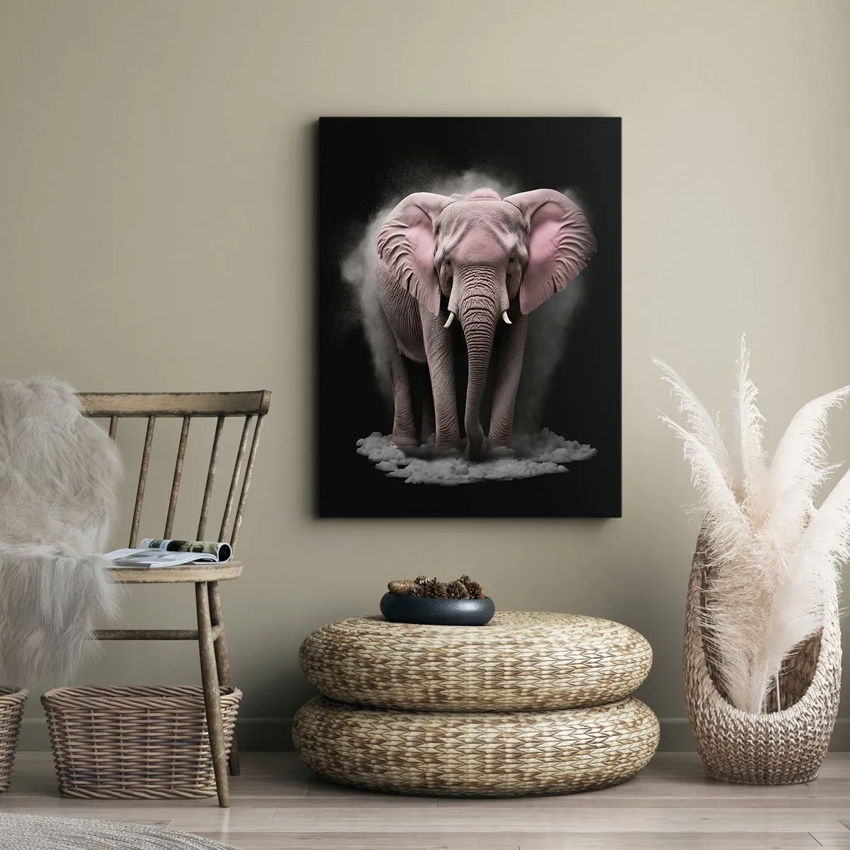 Canvas picture - Don't Think About a Pink Elephant! - 50x70 cm