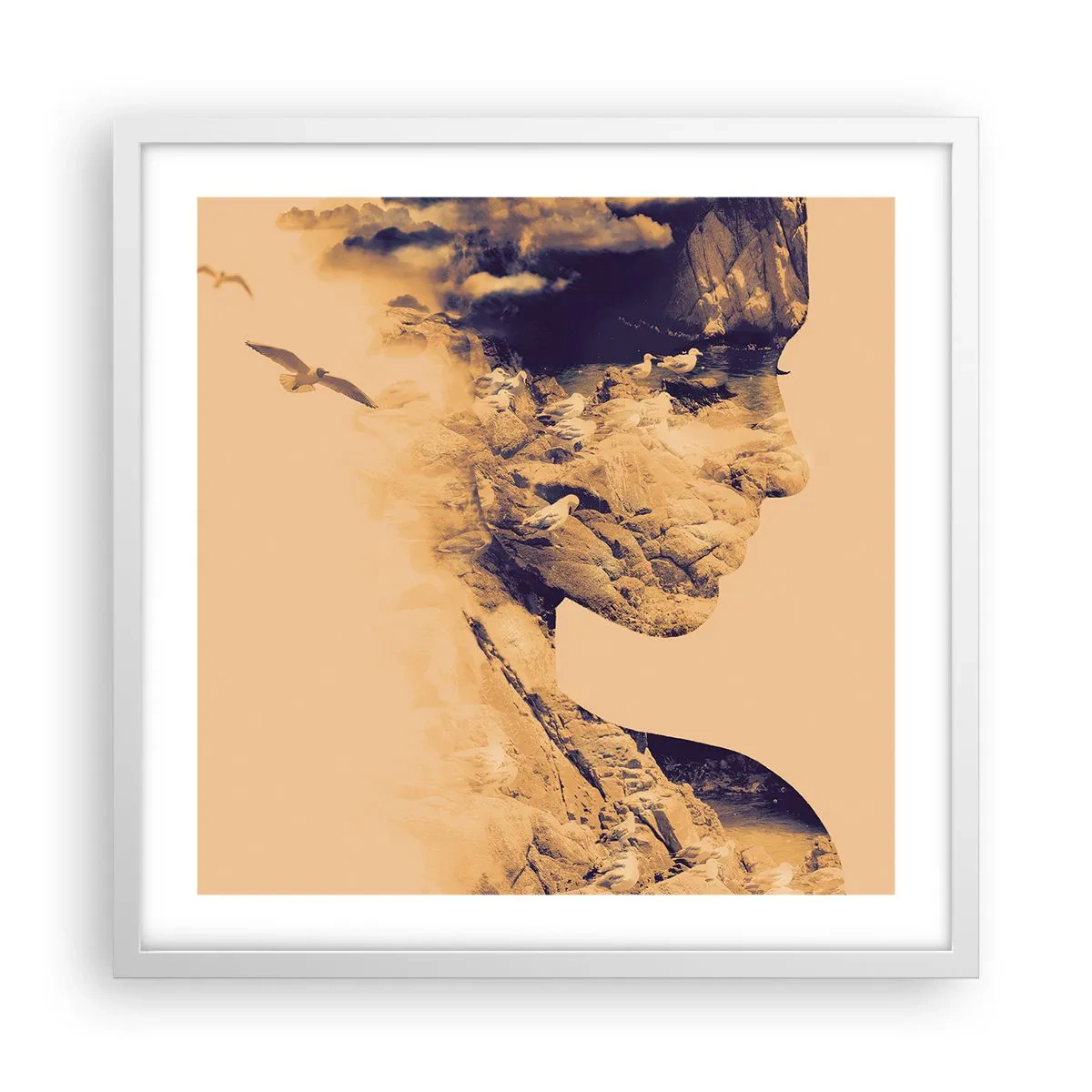 Poster in white frmae - Naturally Beautiful - 50x50 cm