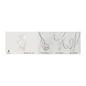 Photo Wallpaper Sample Premium Canvas - Like a Sensitive Instrument - Woman, Body, Graphics - 100x30 cm