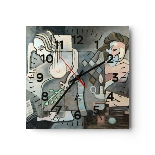Wall clock - Clock on glass - Mosaic of Spirit and Substance - 40x40 cm