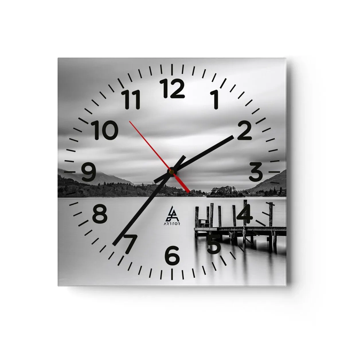 Wall clock - Clock on glass - Tranquility and Power - 30x30 cm