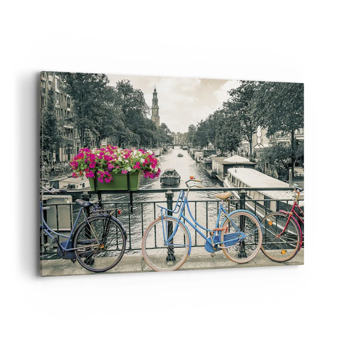 Canvas picture - Colour of a Street in Amsterdam - 120x80 cm