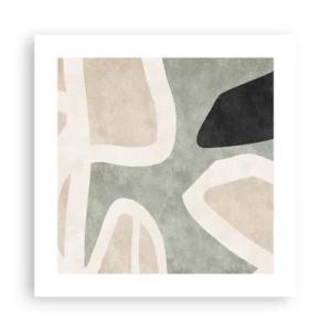 Poster - Composition with a Black Motif - 40x40 cm