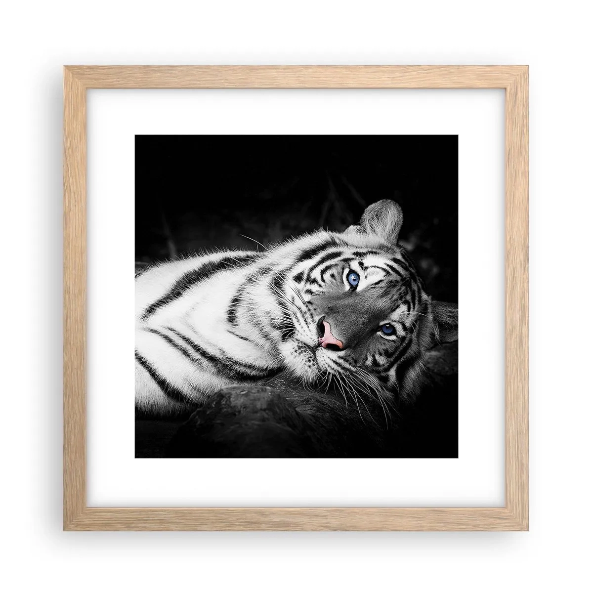 Poster in light oak frame - Wilderness and Calm - 30x30 cm