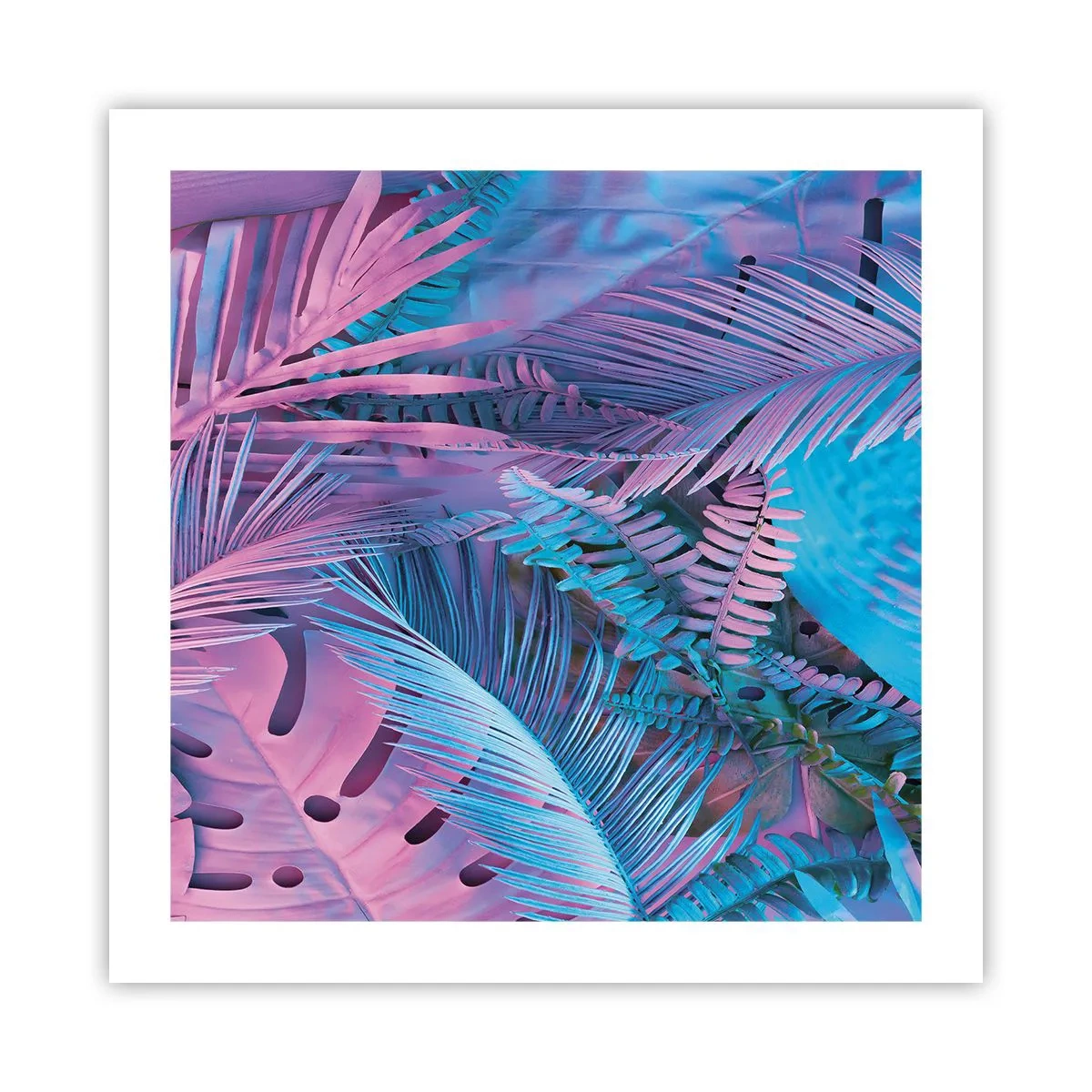 Poster - Tropics in Pink and Blue - 50x50 cm