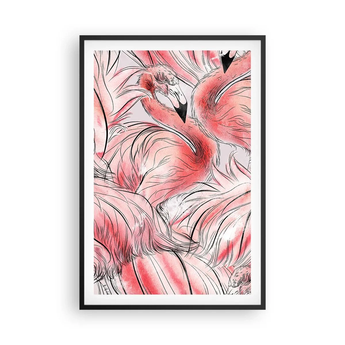 Poster in black frame - Bird Corps de Ballet - 61x91 cm