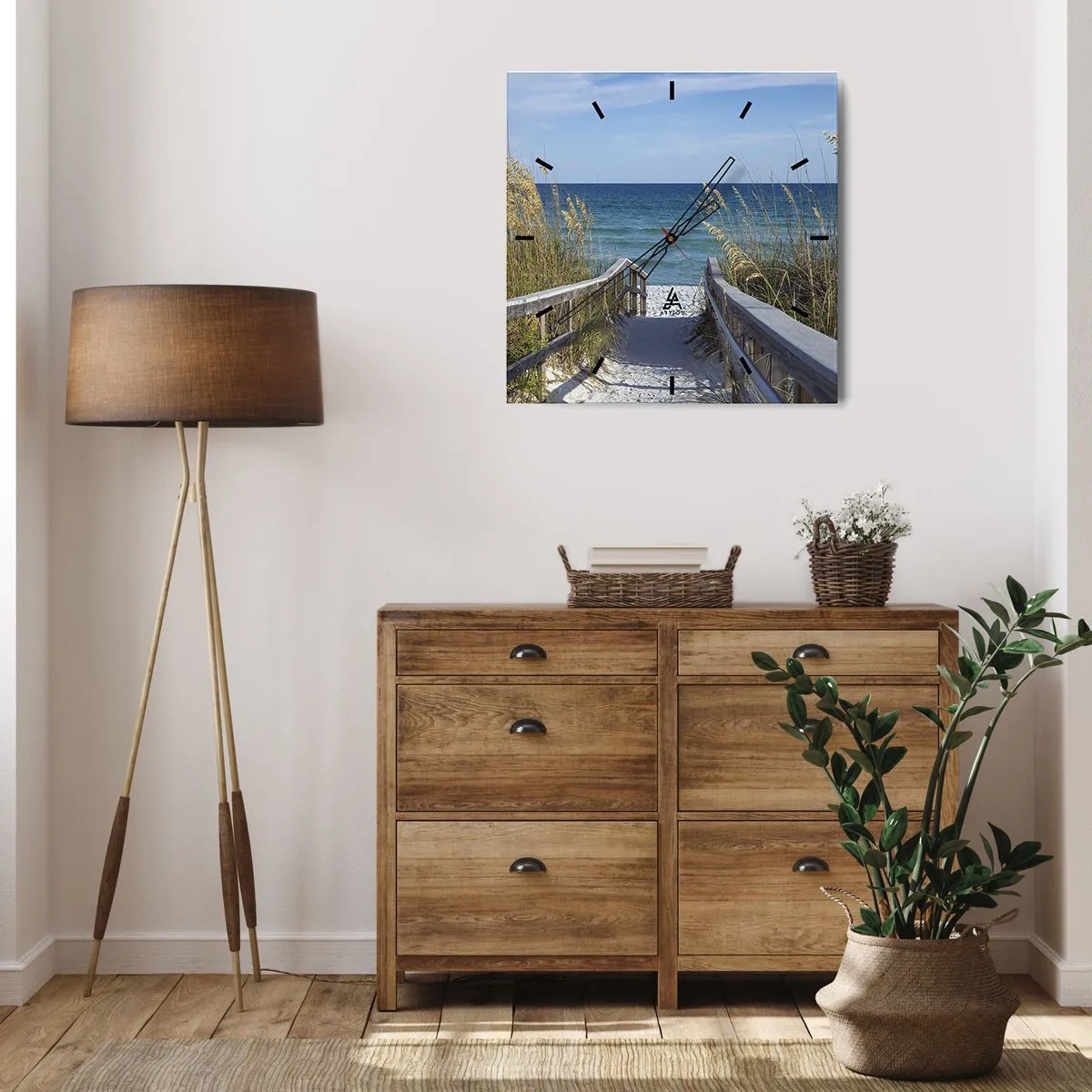 Wall clock - Clock on glass - In the Sun, out in the Wind - 40x40 cm