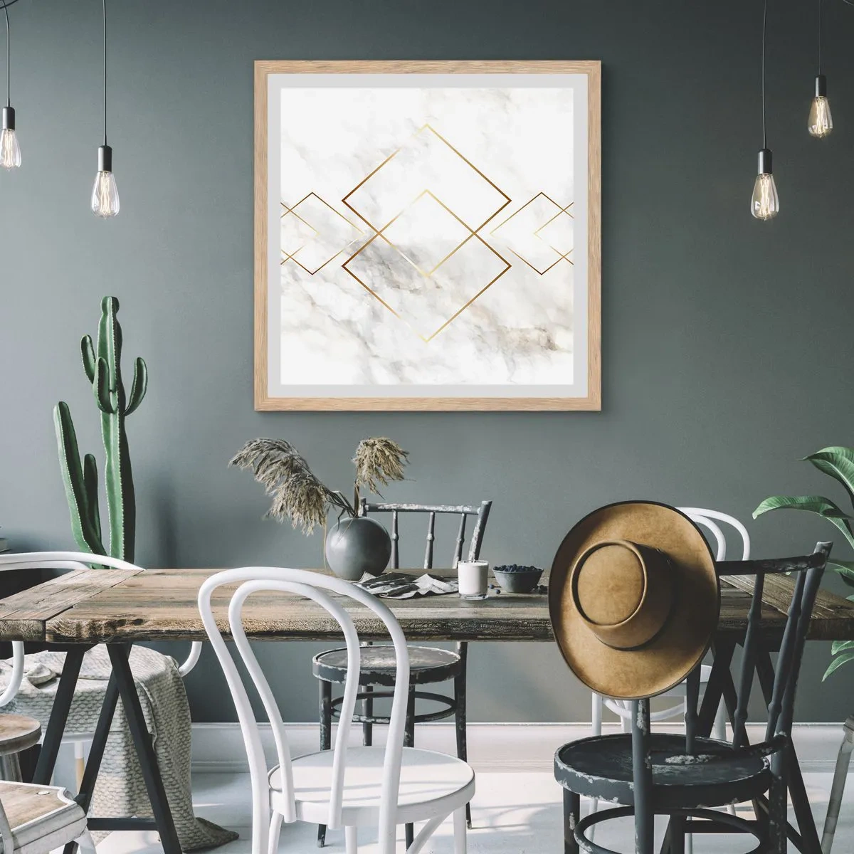 Poster in light oak frame - View over Infinity - 60x60 cm