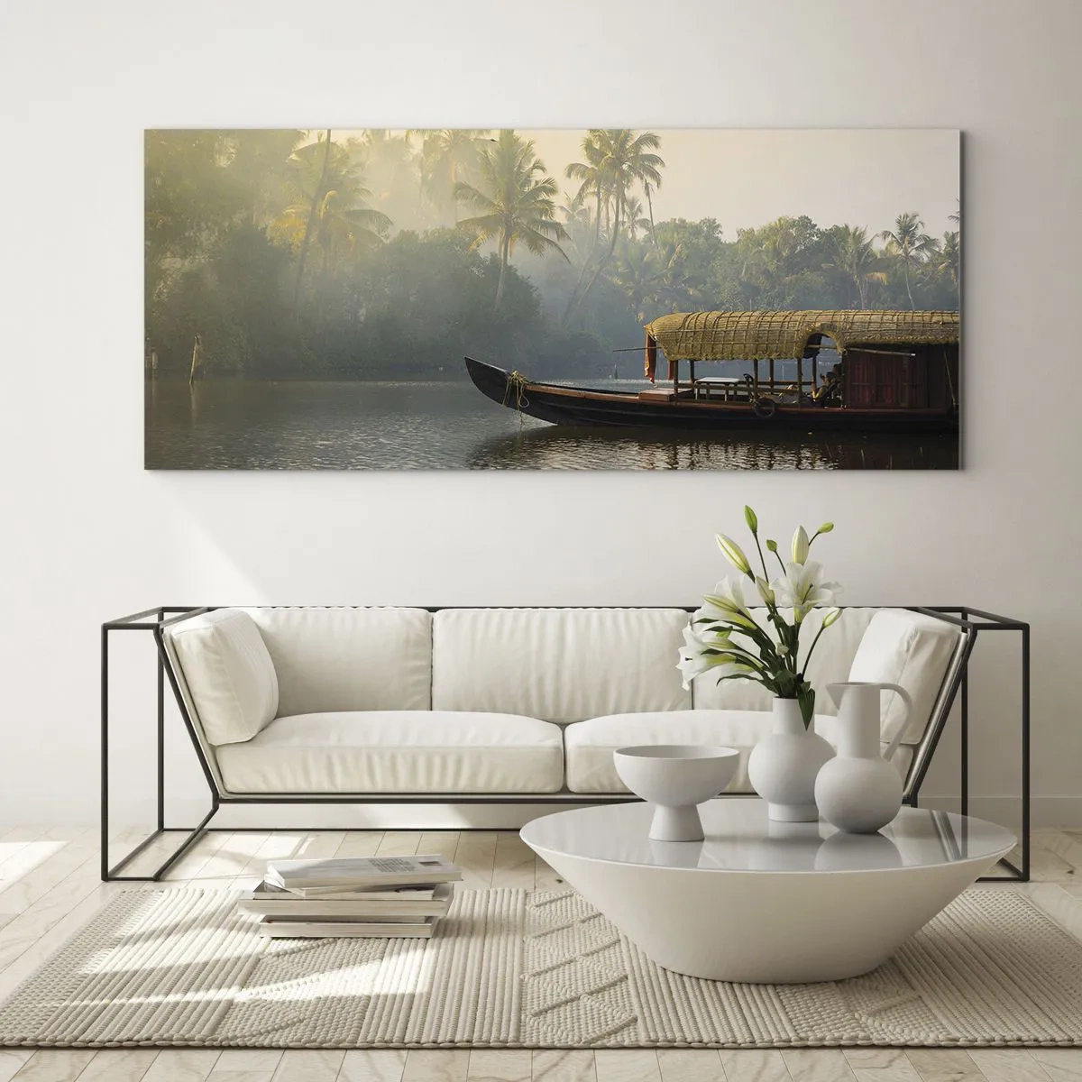 Glass picture - House on the River - 140x50 cm