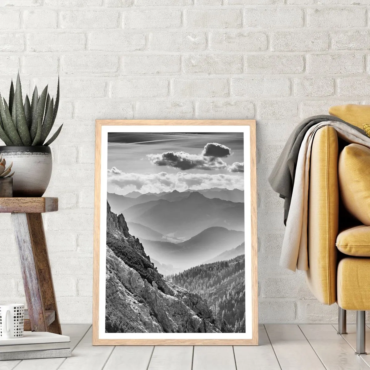 Poster in light oak frame - All the Way to the Horizon - 61x91 cm