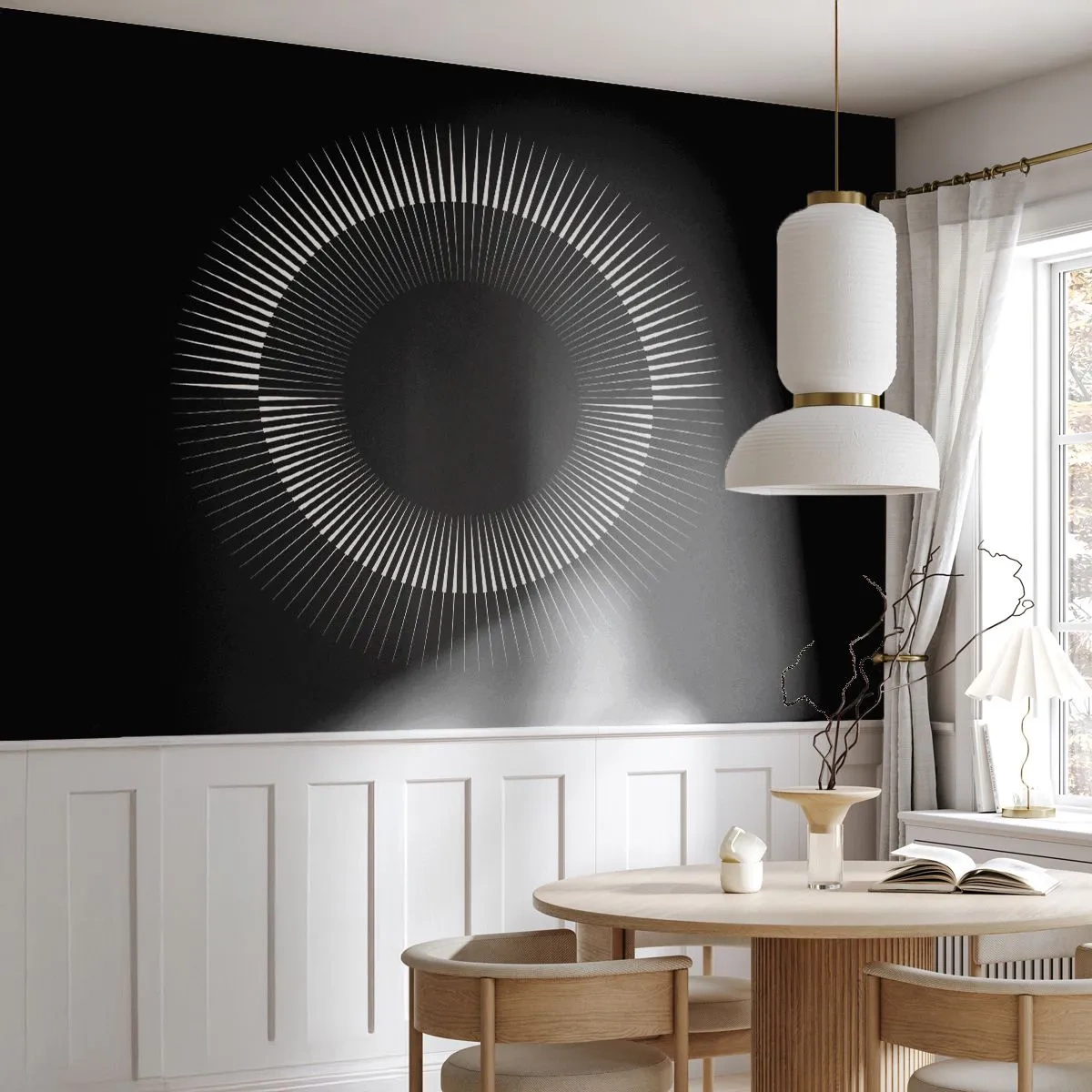 Photo Wallpaper Standard Eco - Black Sun - Dark, Sun, Wheel - 250x175 cm