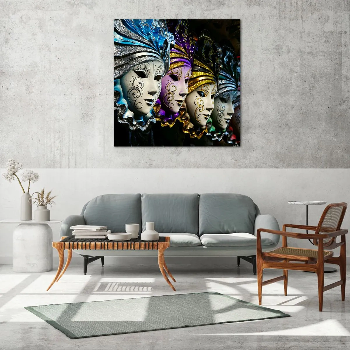 Glass picture - Secret in Gold and Silver - 40x40 cm