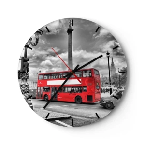 Wall clock - Clock on glass - Real Bloodstream of a City - 40x40 cm