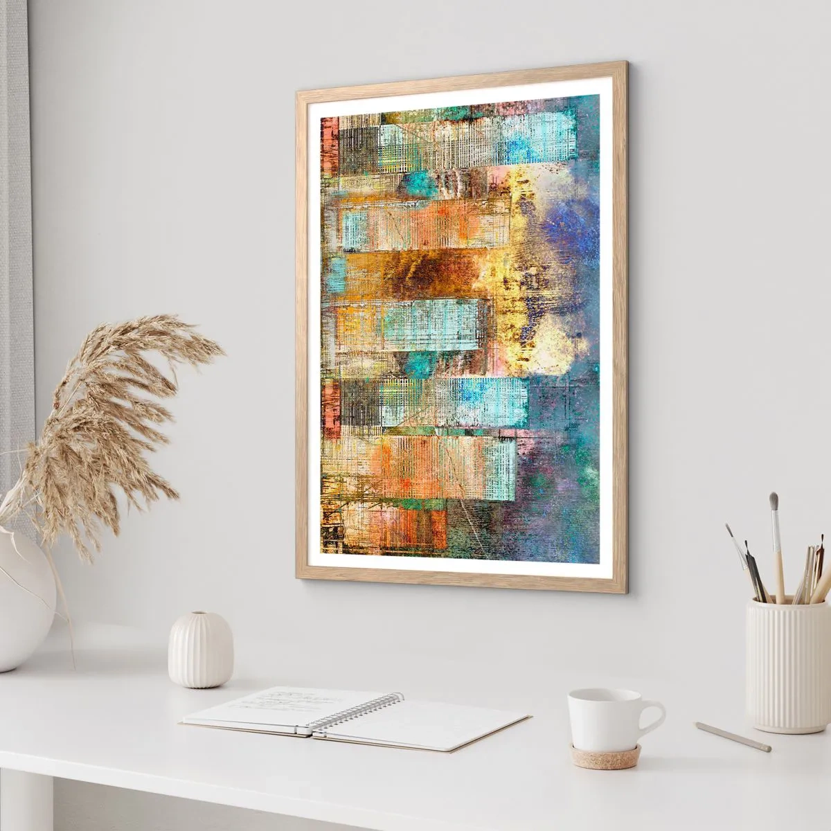 Poster in light oak frame - Sunny Metropolis - 61x91 cm